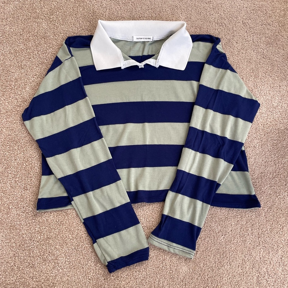 Green and Blue Polo Neck Longsleeve